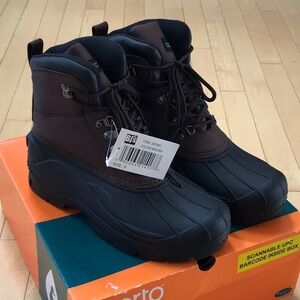 New Sporto waterproof Duck Rain Boots - black brown - sz 9 NIB